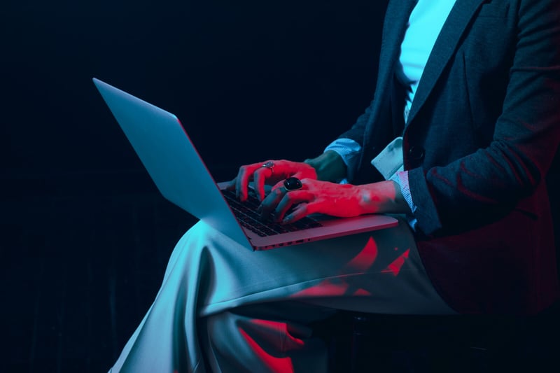 Working on a laptop